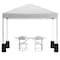 Flash Furniture White Pop Up Canopy Tent and Bi-Fold Table Set JJ-GZ10PKG183Z-WH-GG - alternate 9